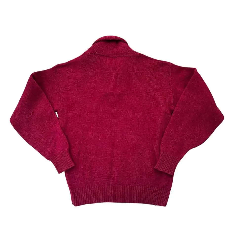Vintage 70s 80s Fieldmaster Wool Men's L Tall Men's Grandpa Sweater Red Gorpcore
